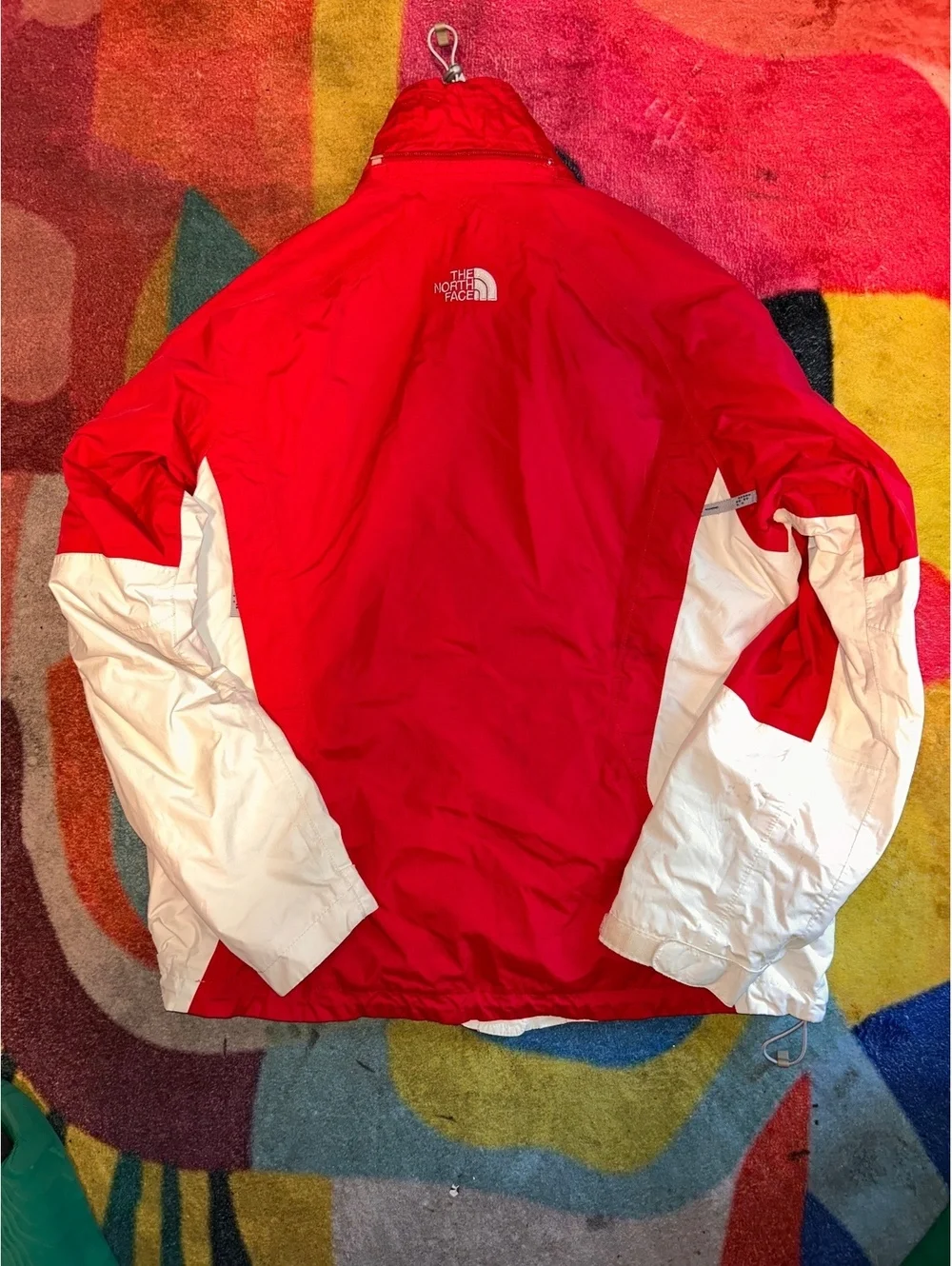 The North Face HyVent Red and White Waterproof Jacket